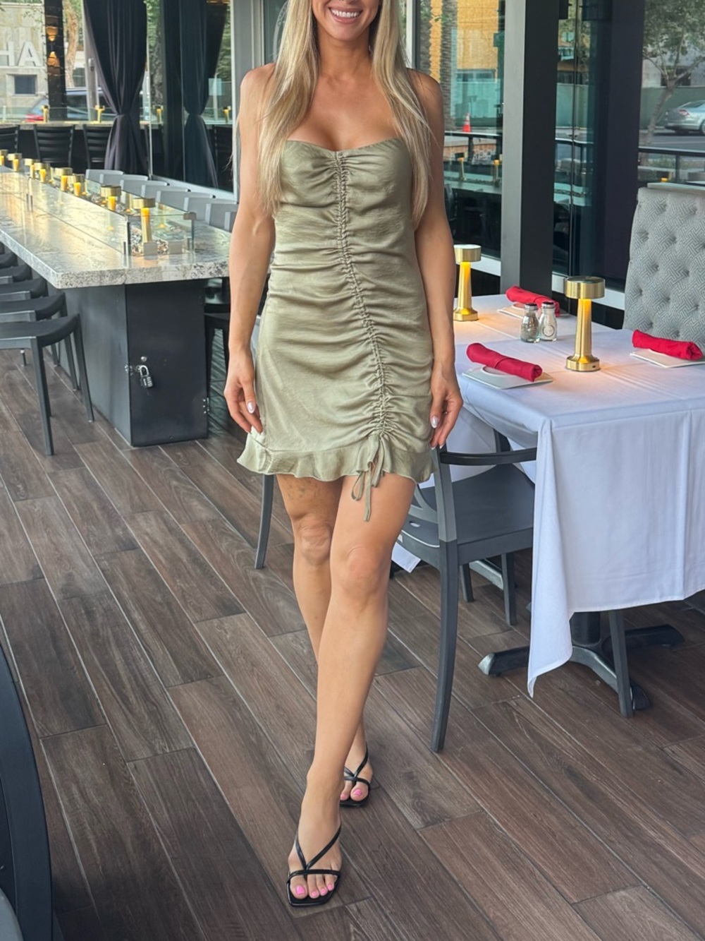 Princess Polly Tie Halter Ruched Mini Dress